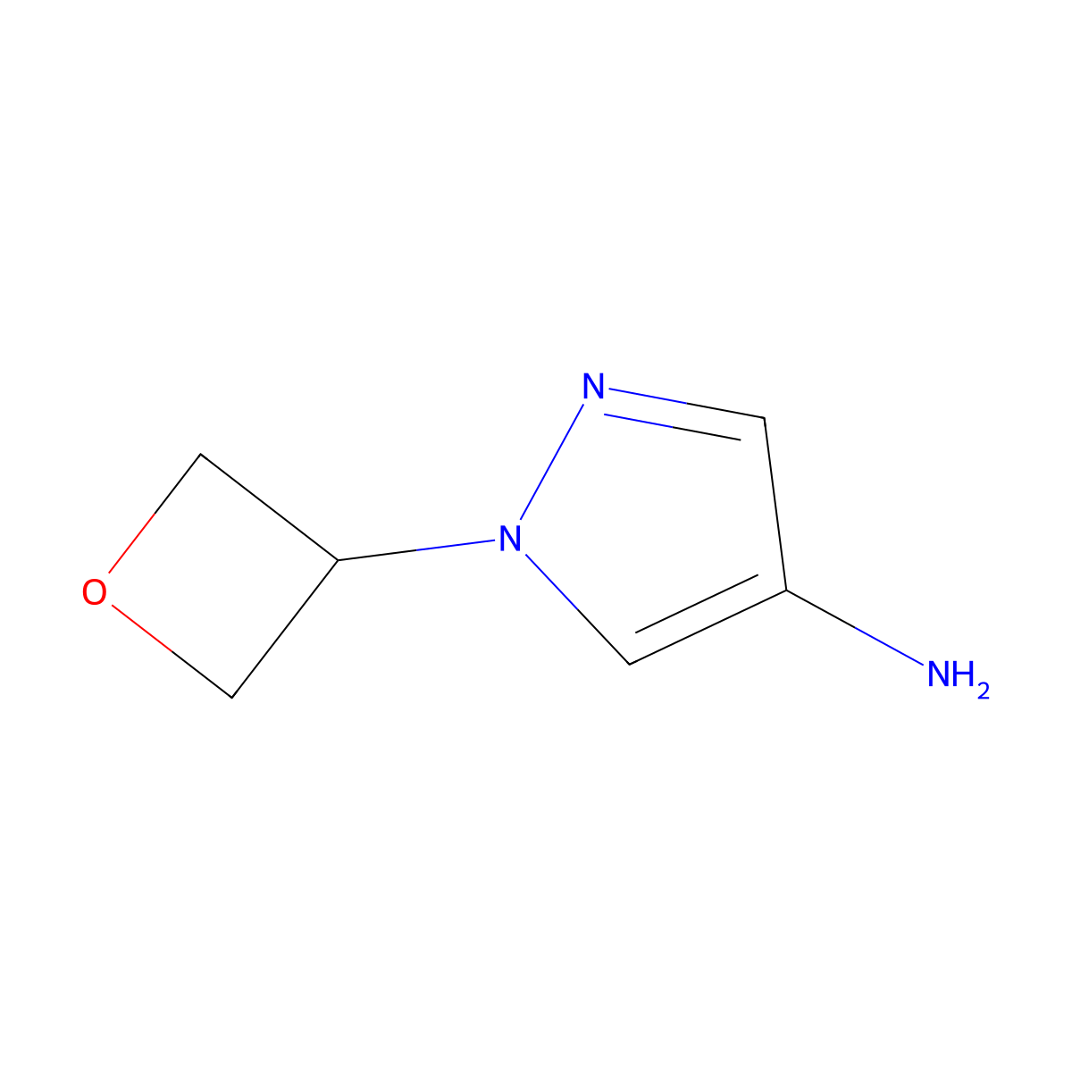 1-(Oxetan-3-yl)pyrazol-4-amine molecular structure, CAS 1338719-26-8