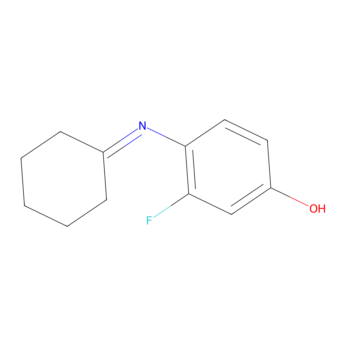 4-(Cyclohexylideneamino)-3-fluorophenol molecular structure, CAS 1338722-54-5