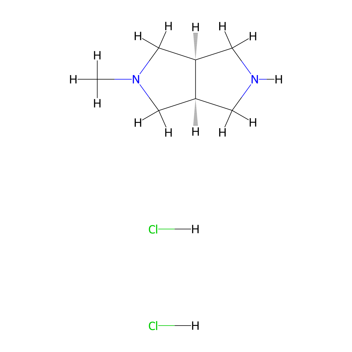 rac-(3aR,6aS)-2-methyloctahydropyrrolo[3,4-c]pyrrole dihydrochloride molecular structure, CAS 1338729-66-0
