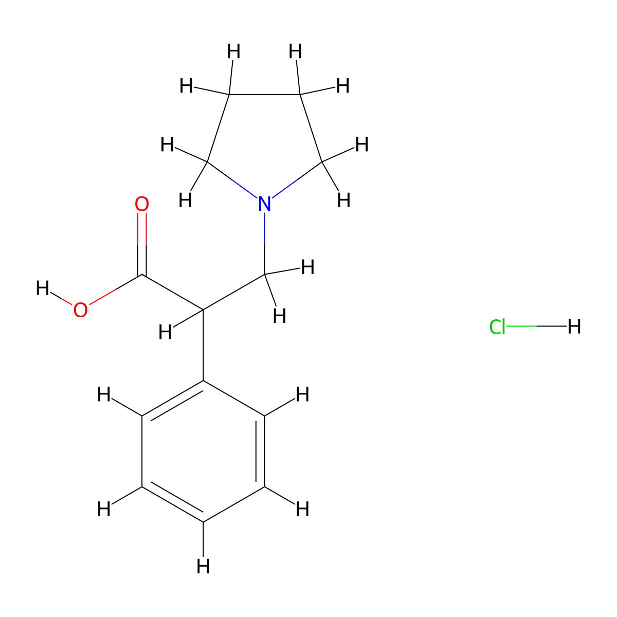 2-Phenyl-3-(pyrrolidin-1-yl)propanoic acid hydrochloride molecular structure, CAS 1338795-41-7