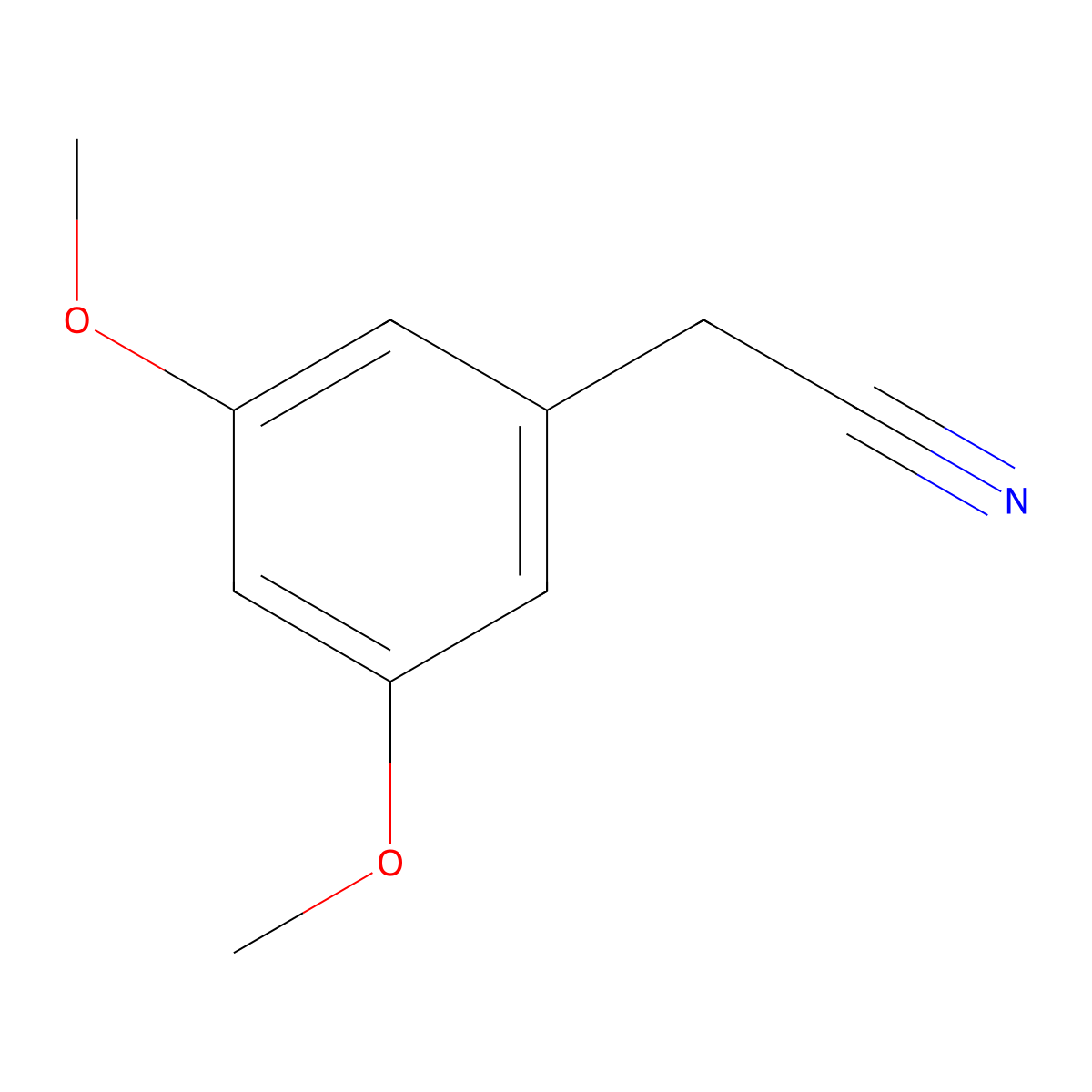 3,5-Dimethoxyphenylacetonitrile molecular structure, CAS 13388-75-5