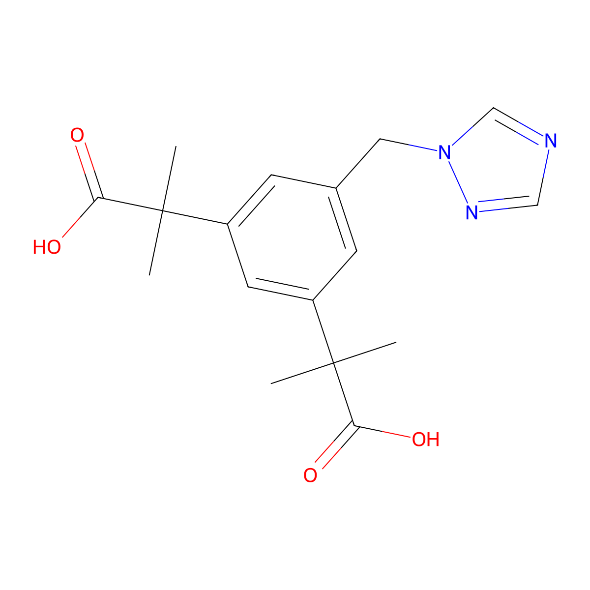 Anastrozole Diacid molecular structure, CAS 1338800-81-9