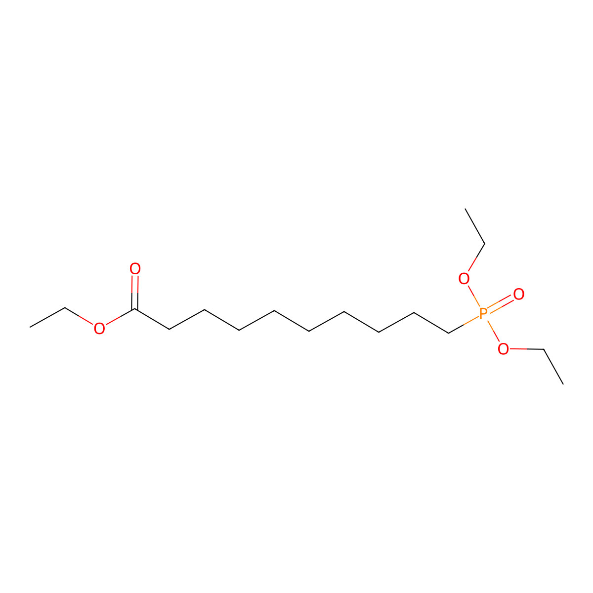 Ethyl 10-(diethoxyphosphoryl)decanoate molecular structure, CAS 1338801-94-7