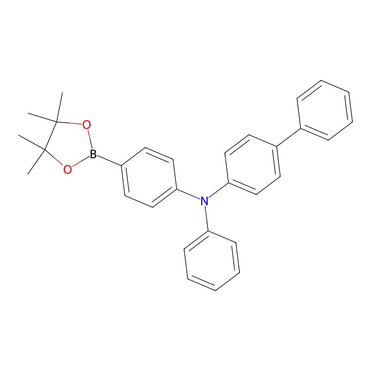 N-Phenyl-N-(4-(4,4,5,5-tetramethyl-1,3,2-dioxaborolan-2-yl)phenyl)-[1,1'-biphenyl]-4-amine molecular structure, CAS 1338803-75-0
