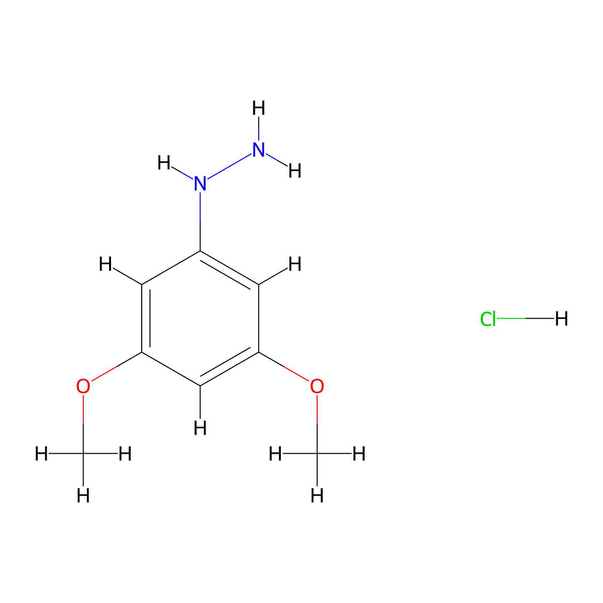 (3,5-Dimethoxyphenyl)hydrazine hydrochloride molecular structure, CAS 1338815-25-0