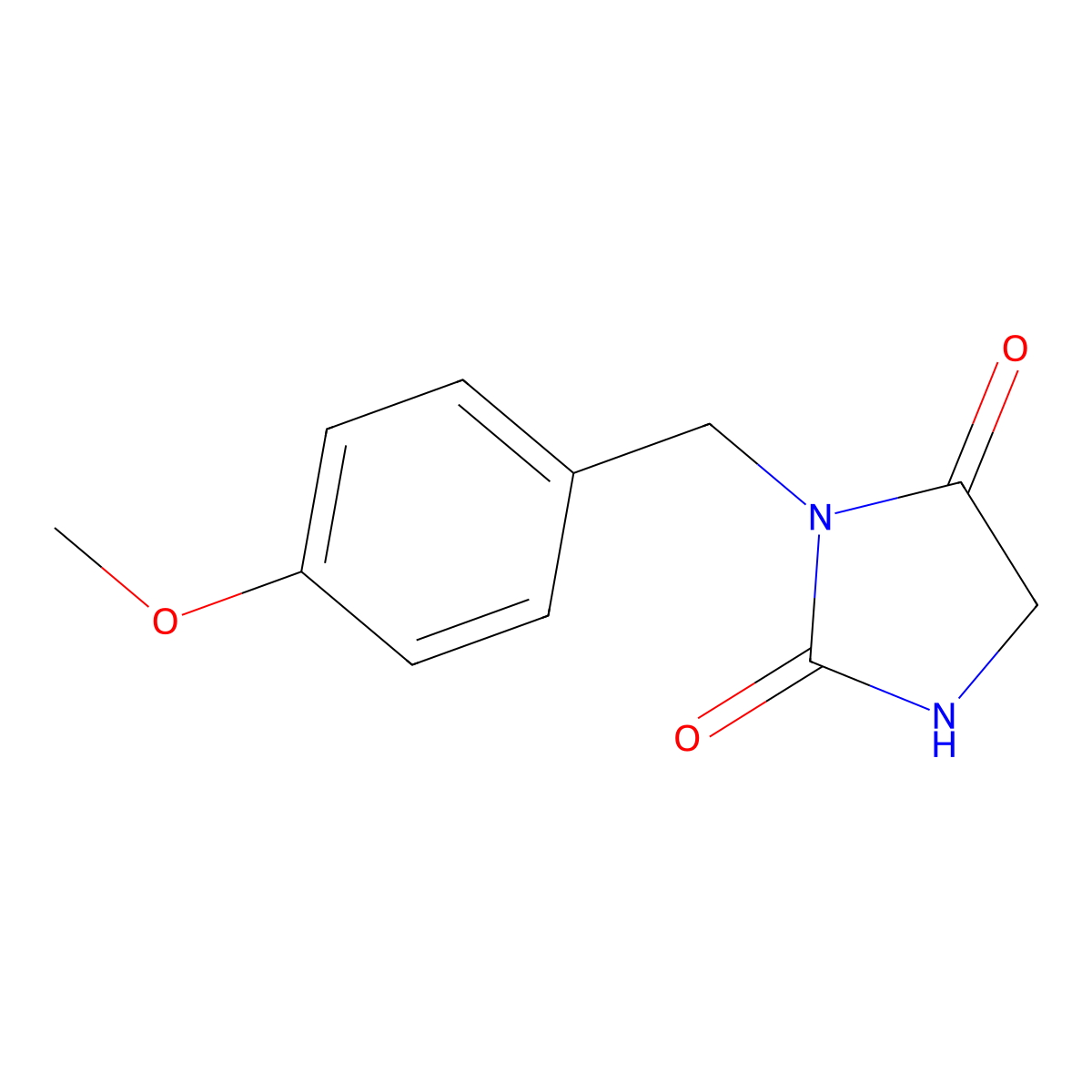 3-(4-Methoxybenzyl)imidazolidine-2,4-dione molecular structure, CAS 133886-13-2