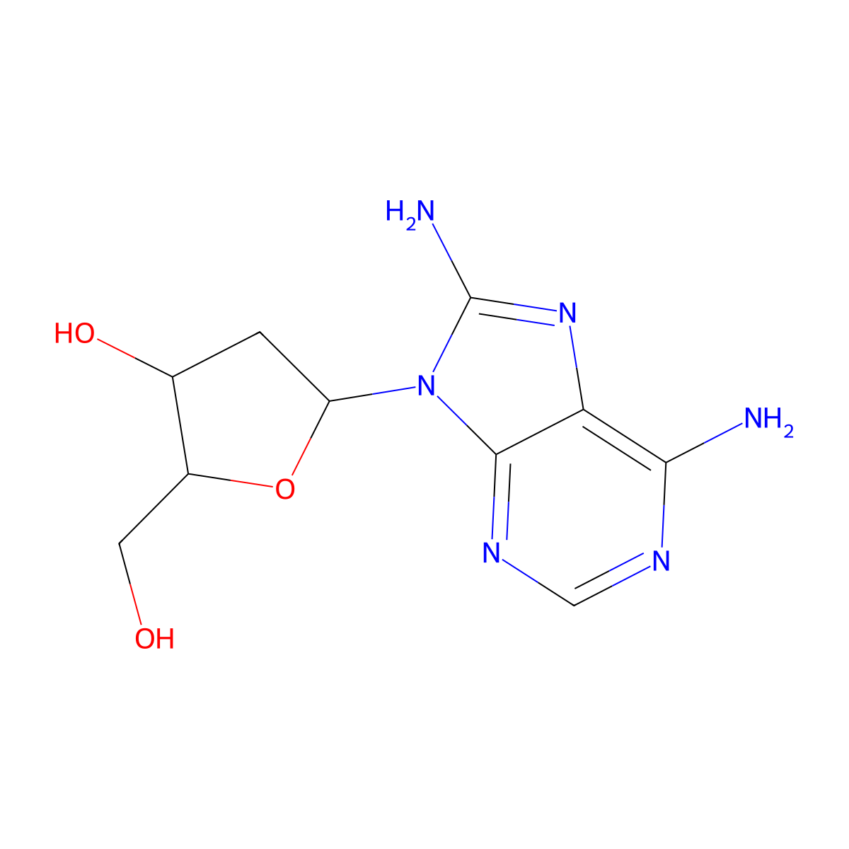 8-Amino-2'-deoxyadenosine molecular structure, CAS 13389-09-8