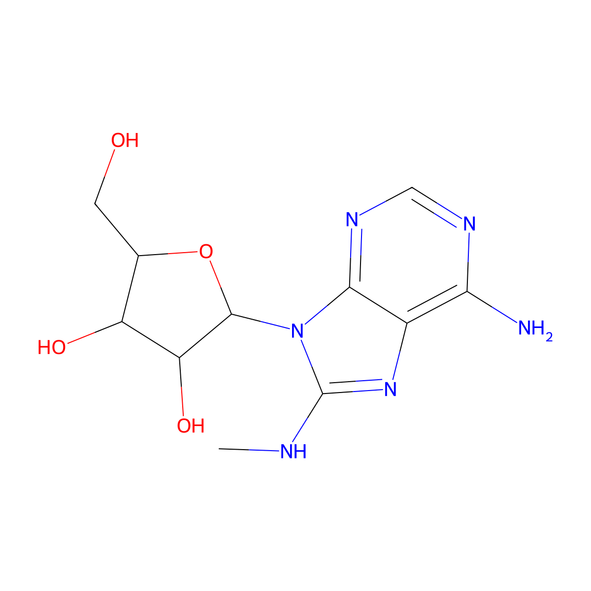 8-Methyaminoadenosine molecular structure, CAS 13389-13-4