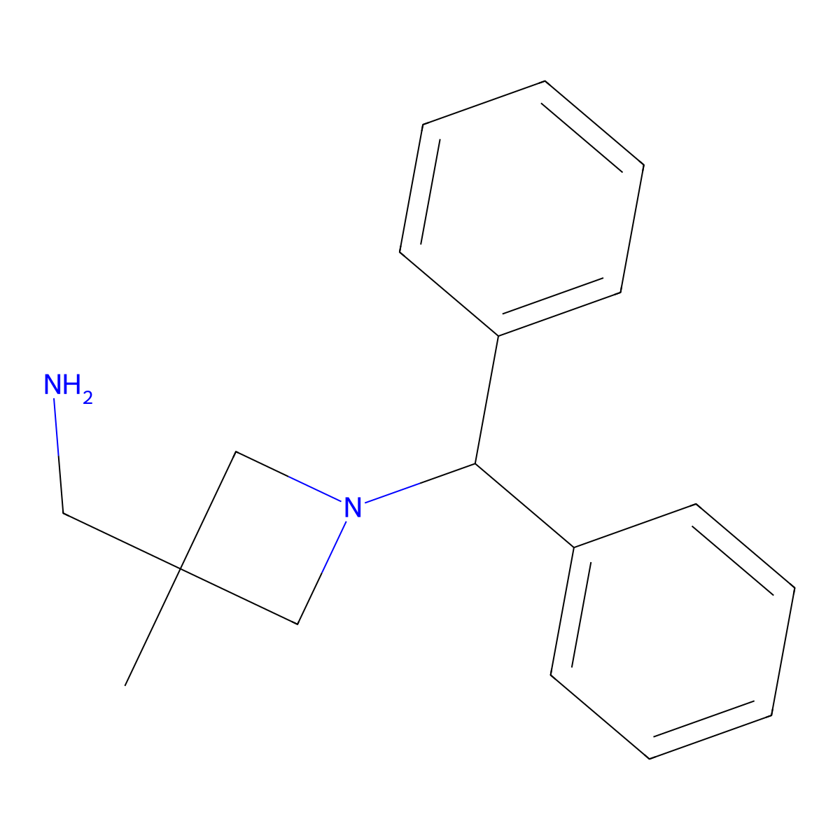 (1-Benzhydryl-3-methylazetidin-3-yl)methanamine molecular structure, CAS 133891-59-5