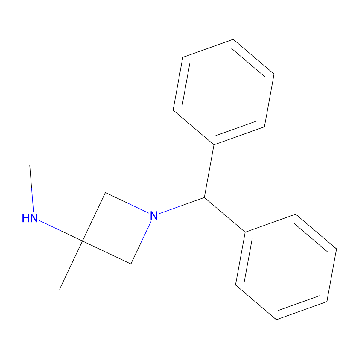 1-(Diphenylmethyl)-N,3-dimethylazetidin-3-amine molecular structure, CAS 133891-60-8