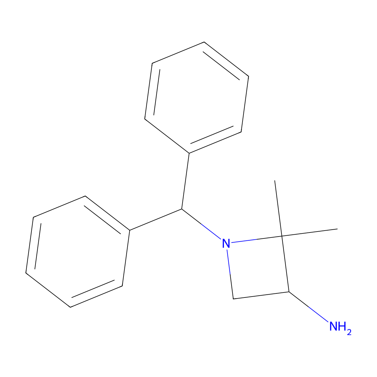 1-(Diphenylmethyl)-2,2-dimethylazetidin-3-amine molecular structure, CAS 133891-73-3