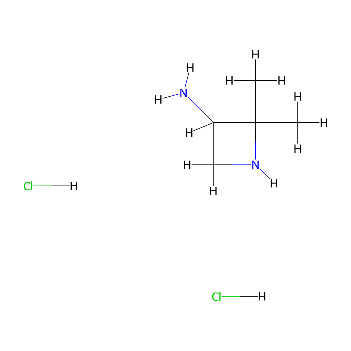 2,2-Dimethylazetidin-3-amine dihydrochloride molecular structure, CAS 133891-84-6