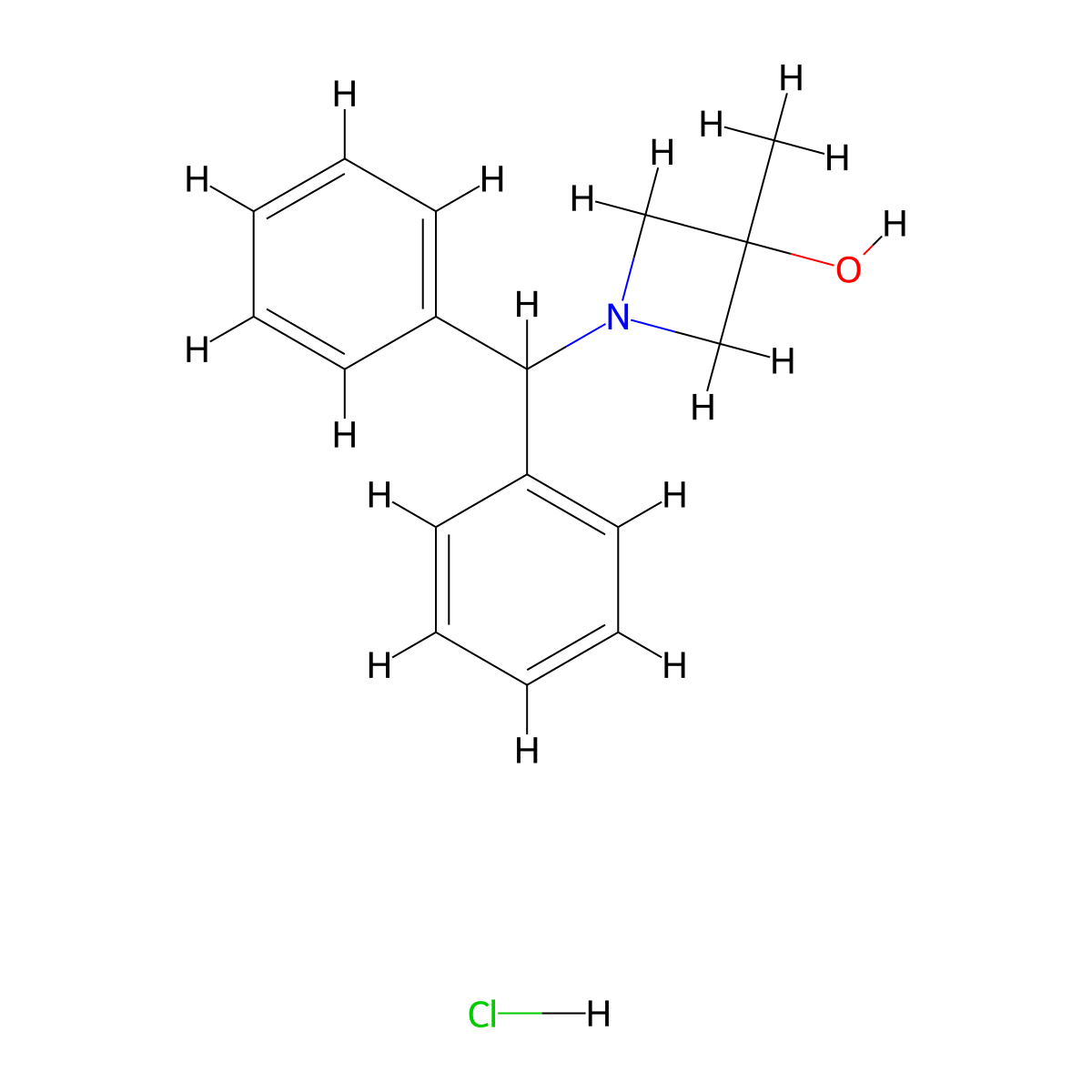 1-(Diphenylmethyl)-3-methylazetidin-3-ol hydrochloride molecular structure, CAS 133891-86-8