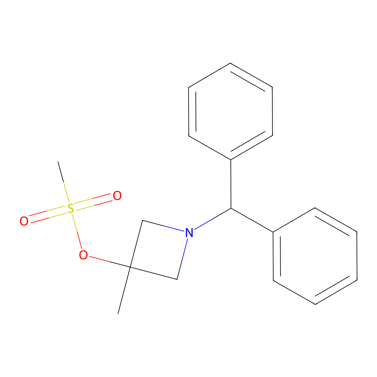 1-Benzhydryl-3-methylazetidin-3-yl methanesulfonate molecular structure, CAS 133891-87-9