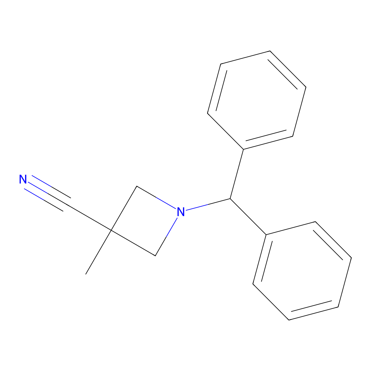 1-Benzhydryl-3-methylazetidine-3-carbonitrile molecular structure, CAS 133891-88-0