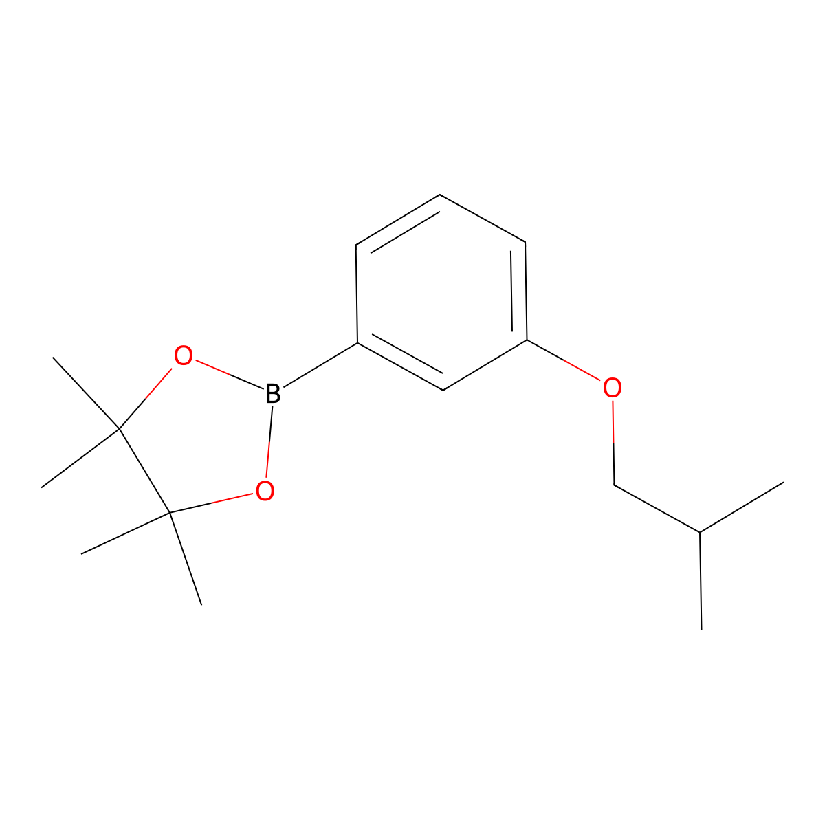 4,4,5,5-tetramethyl-2-[3-(2-methylpropoxy)phenyl]-1,3,2-Dioxaborolane molecular structure, CAS 1338916-31-6