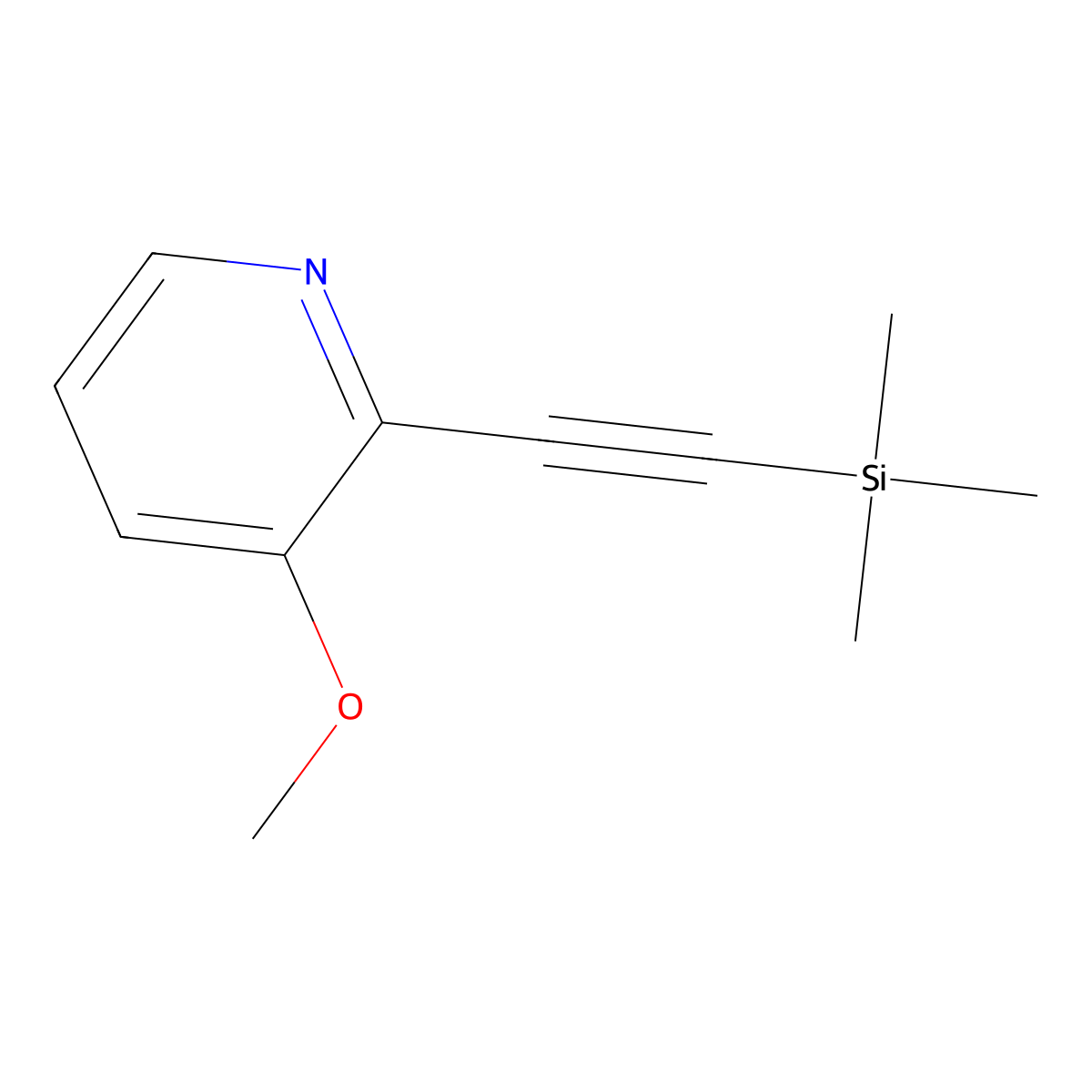 3-Methoxy-2-((trimethylsilyl)ethynyl)pyridine molecular structure, CAS 1338920-77-6