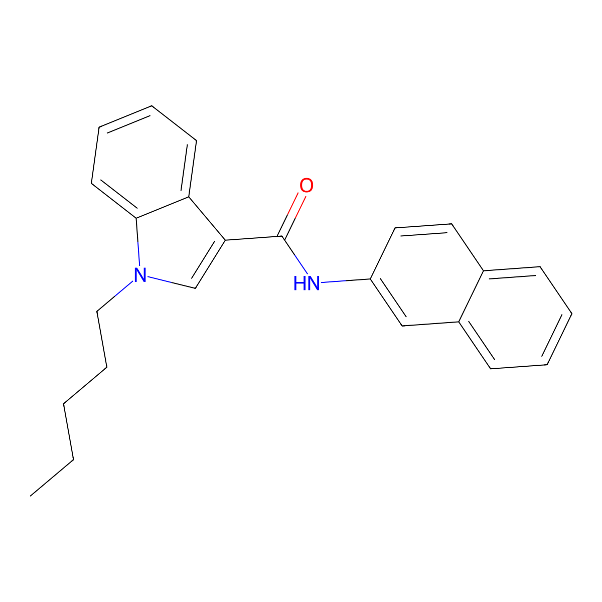 N-2-Naphthalenyl-1-pentyl-1H-indole-3-carboxamide molecular structure, CAS 1338925-12-4