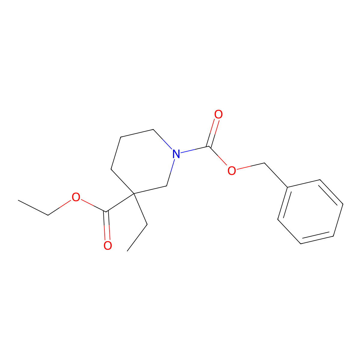 Ethyl 1-Cbz-3-ethylpiperidine-3-carboxylate molecular structure, CAS 1338930-81-6