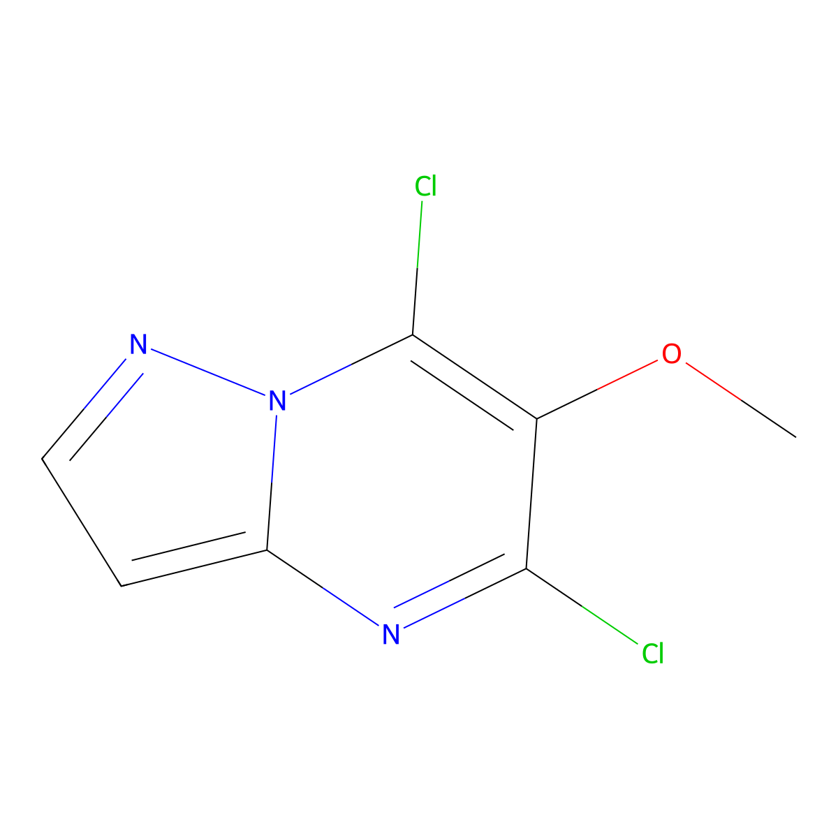 5,7-Dichloro-6-methoxypyrazolo[1,5-a]pyrimidine molecular structure, CAS 1338931-99-9