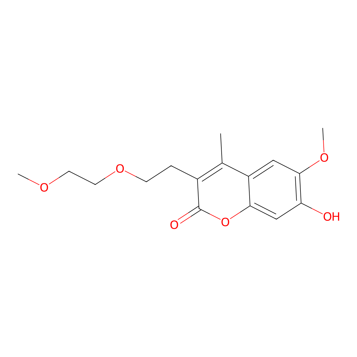 7-hydroxy-6-methoxy-3-(2-(2-methoxyethoxy)ethyl)-4-methyl-2H-chromen-2-one molecular structure, CAS 1338937-12-4