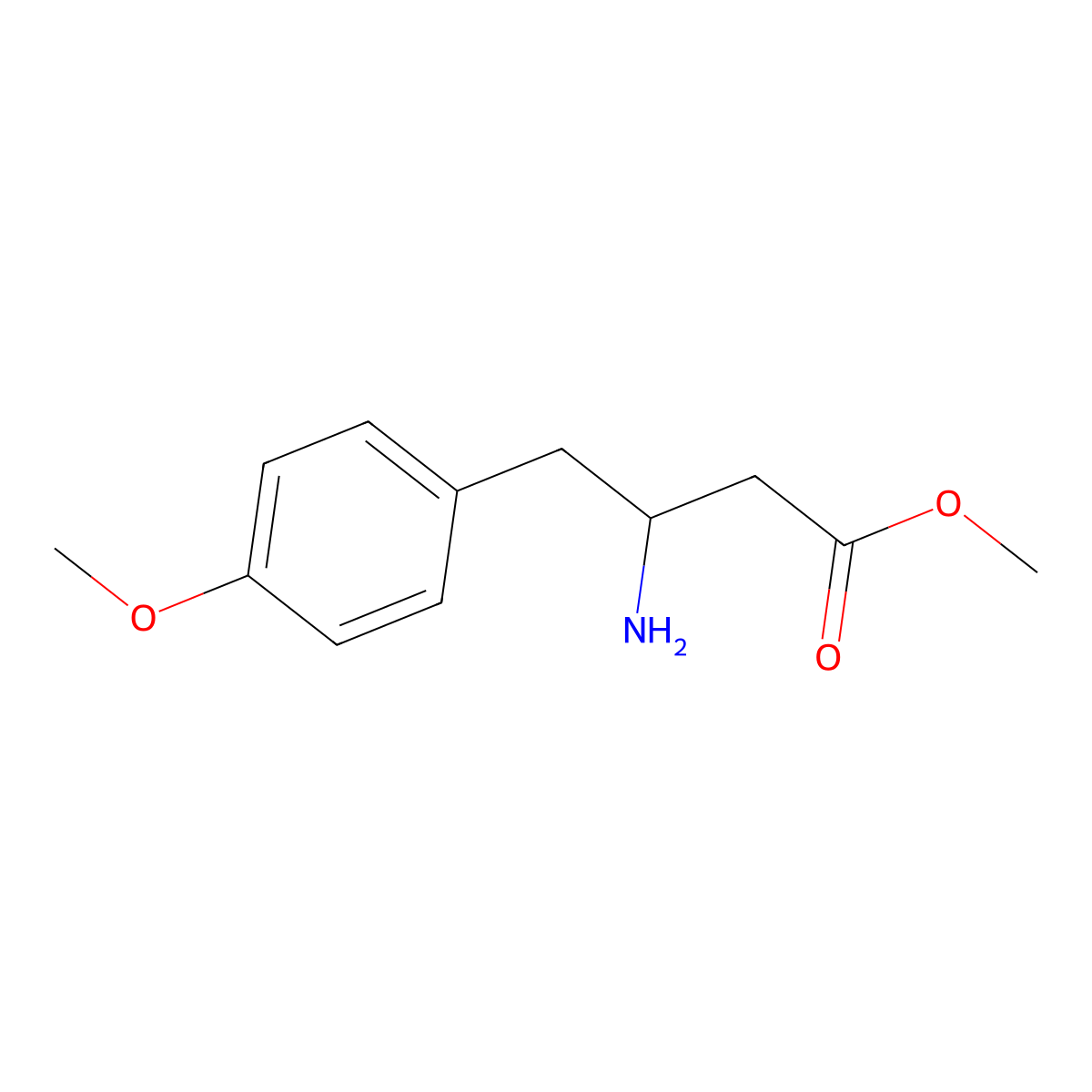 methyl (3R)-3-amino-4-(4-methoxyphenyl)butanoate molecular structure, CAS 1338939-53-9