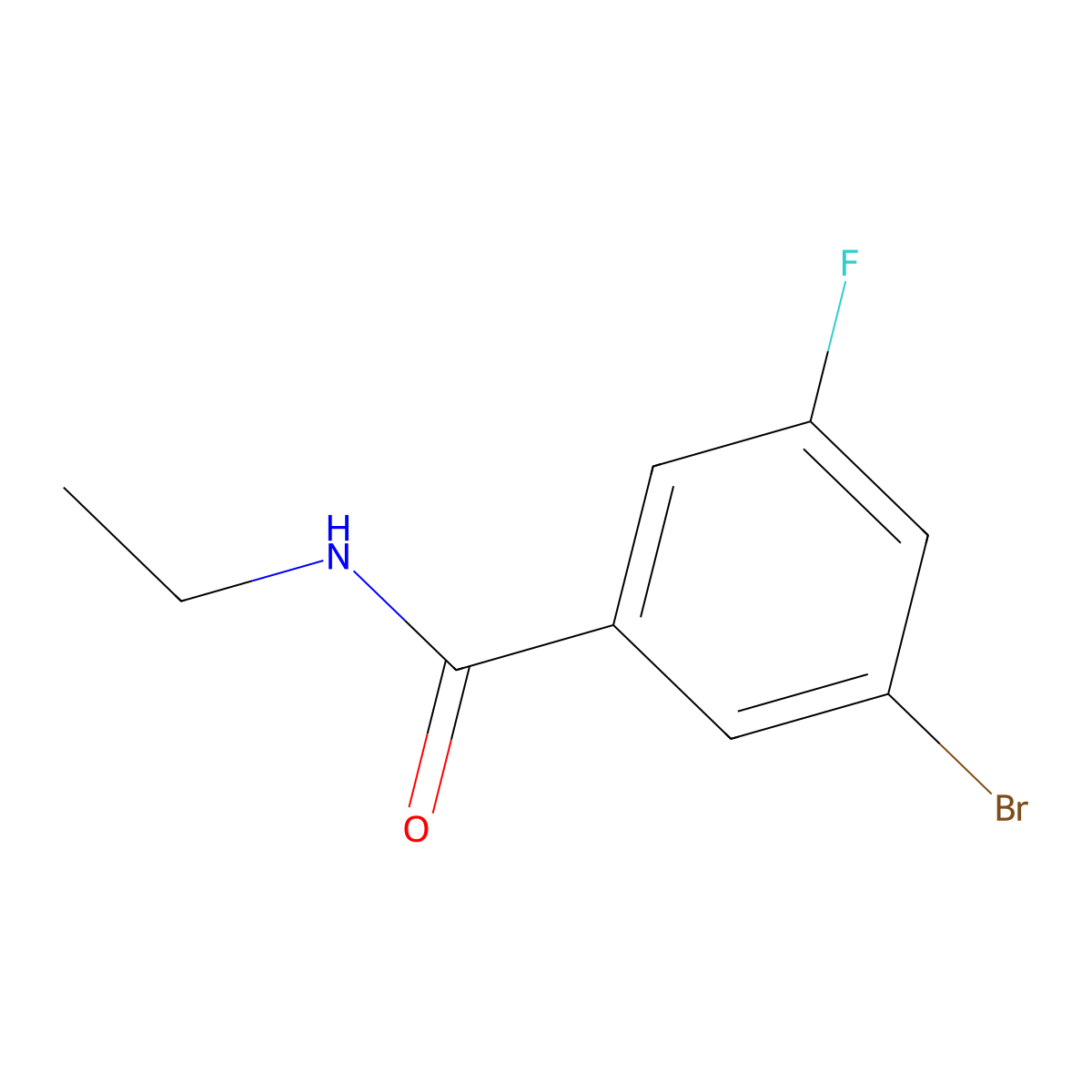 3-bromo-N-ethyl-5-fluorobenzamide molecular structure, CAS 1338941-68-6