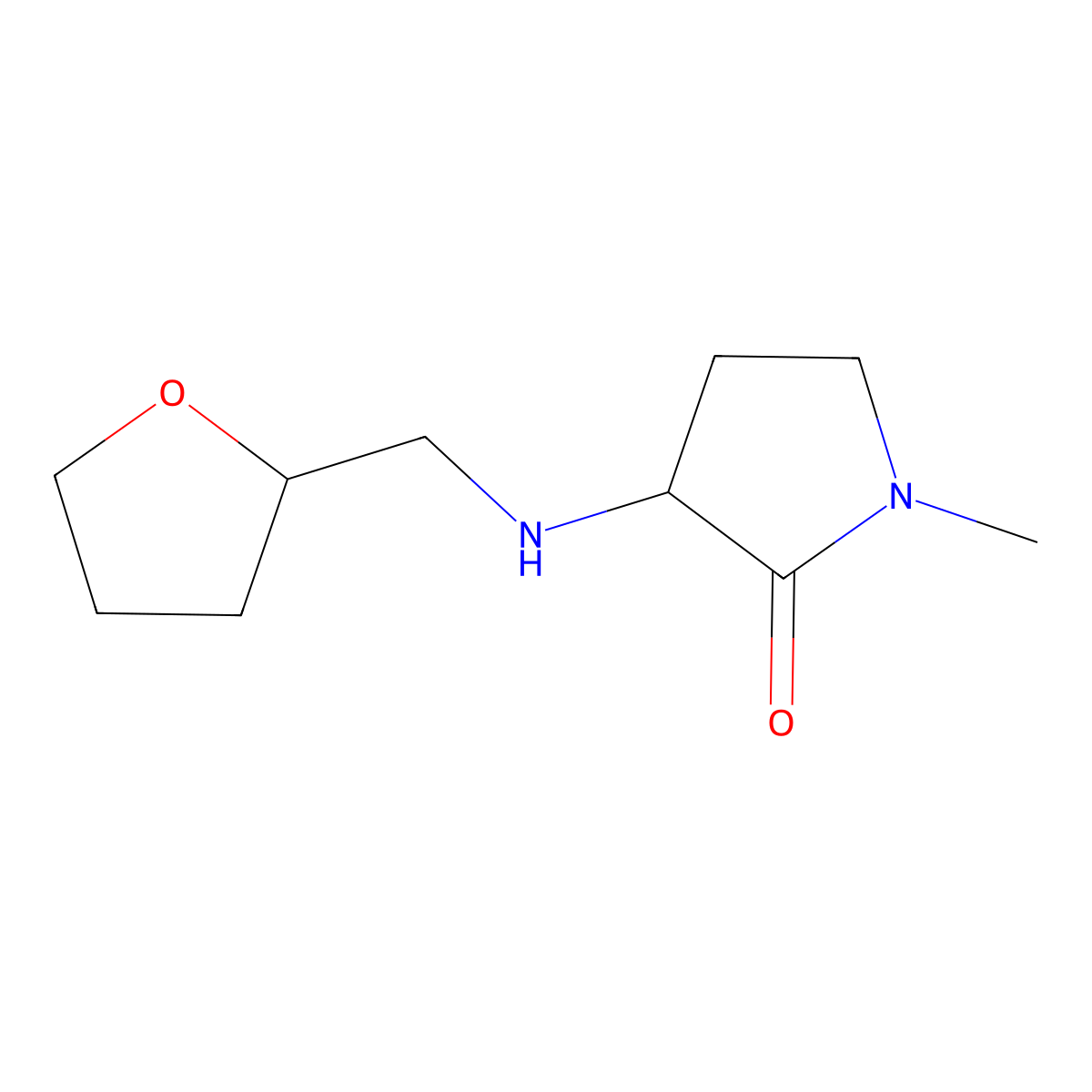 1-Methyl-3-(((tetrahydrofuran-2-yl)methyl)amino)pyrrolidin-2-one molecular structure, CAS 1338942-66-7