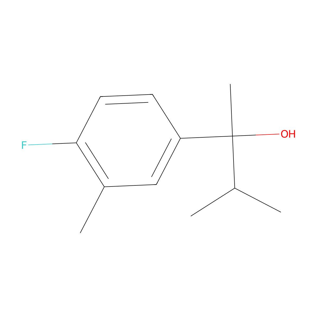 2-(4-Fluoro-3-methylphenyl)-3-methyl-butan-2-ol molecular structure, CAS 1338942-73-6
