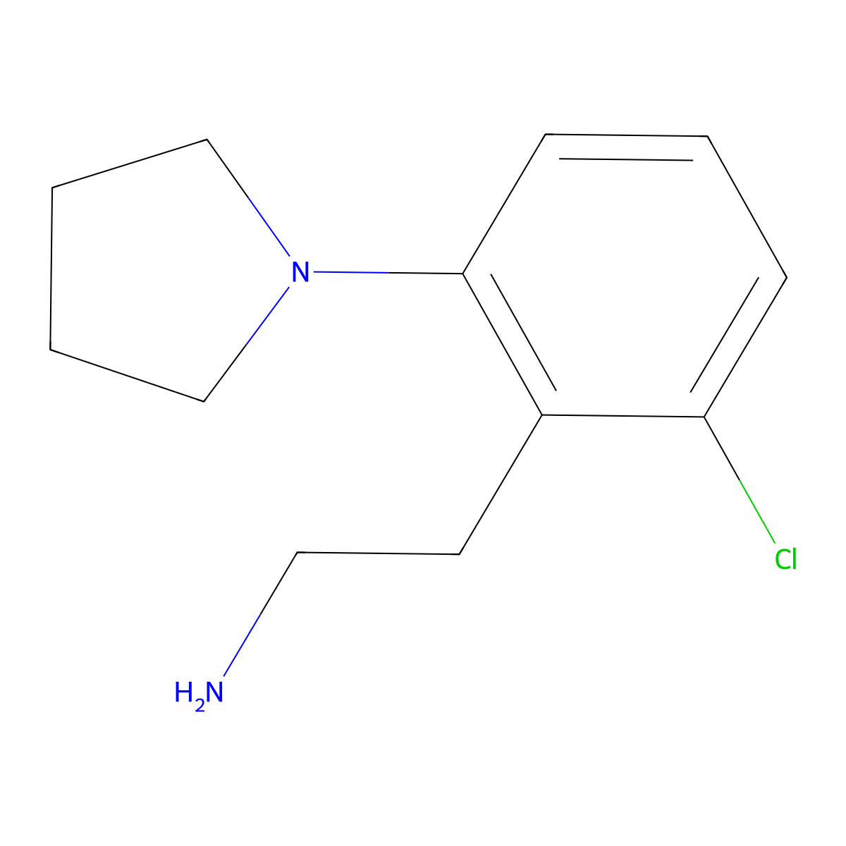 2-[2-Chloro-6-(pyrrolidin-1-yl)phenyl]ethan-1-amine molecular structure, CAS 1338943-69-3