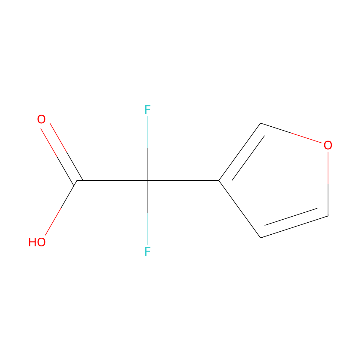 2,2-Difluoro-2-(furan-3-yl)acetic acid molecular structure, CAS 1338943-72-8