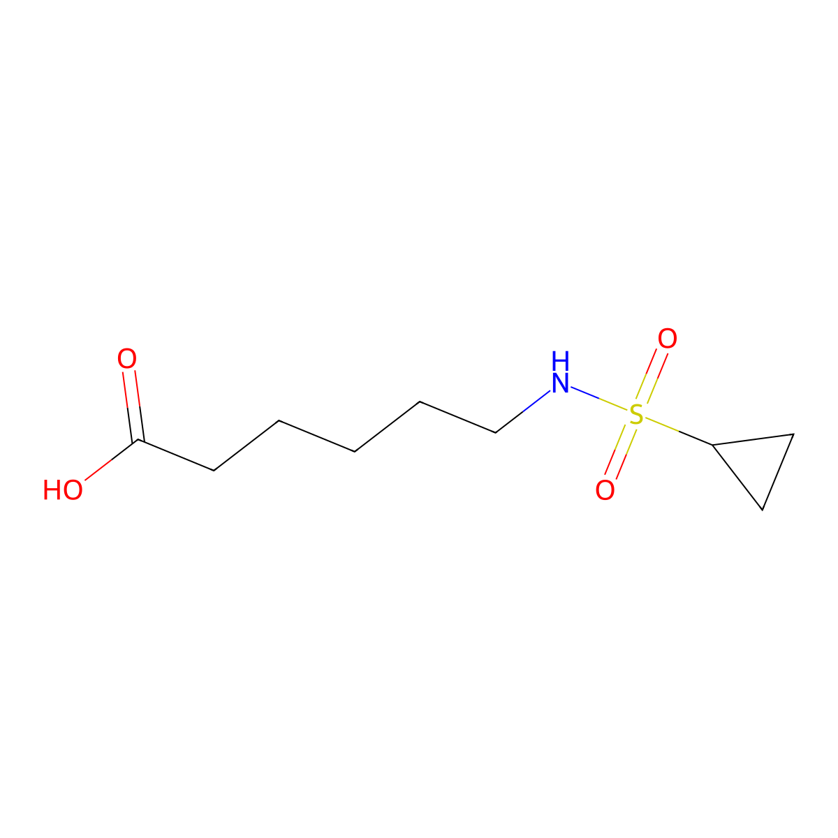 6-Cyclopropanesulfonylamino-hexanoic acid molecular structure, CAS 1338943-82-0