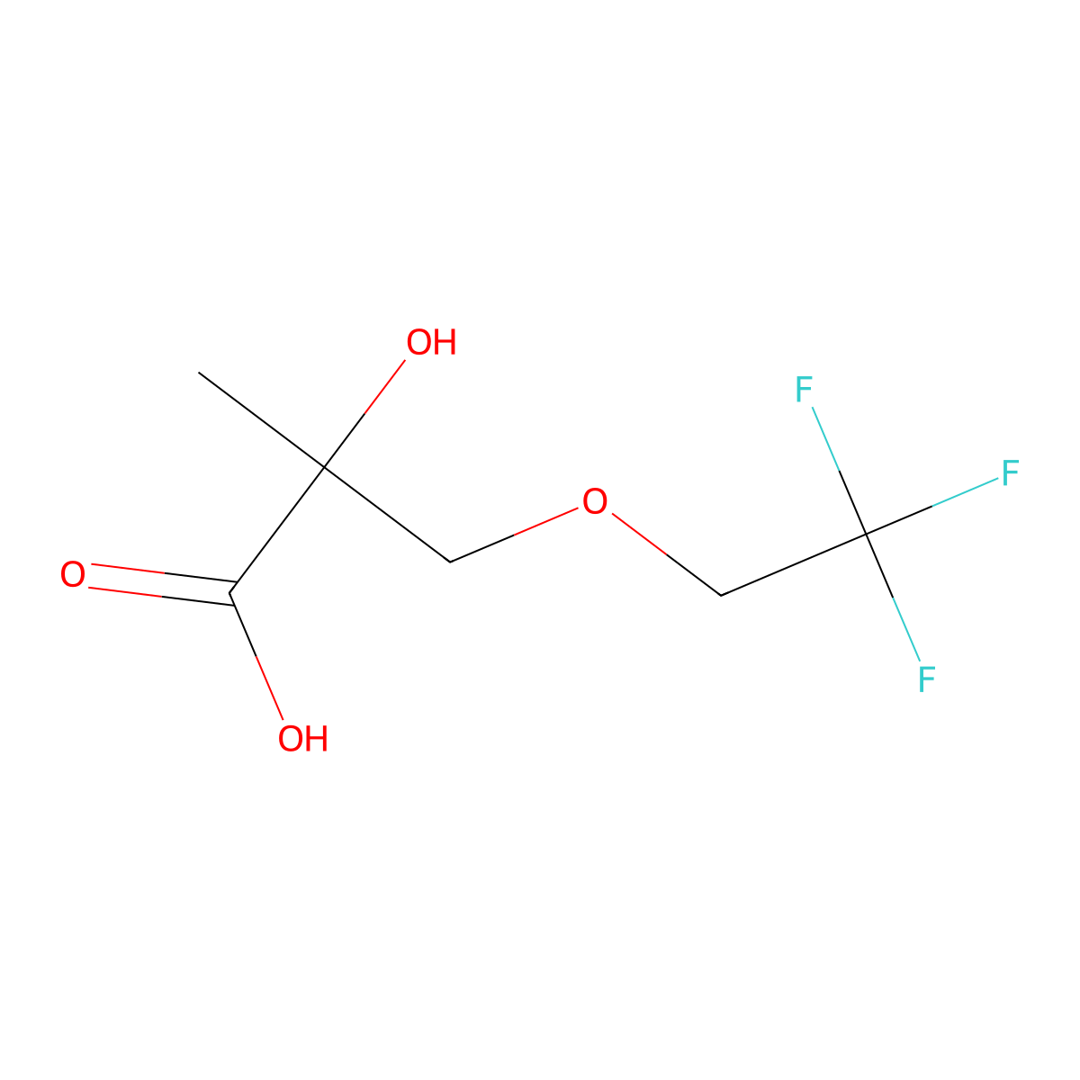 2-Hydroxy-2-methyl-3-(2,2,2-trifluoroethoxy)propanoic acid molecular structure, CAS 1338945-75-7