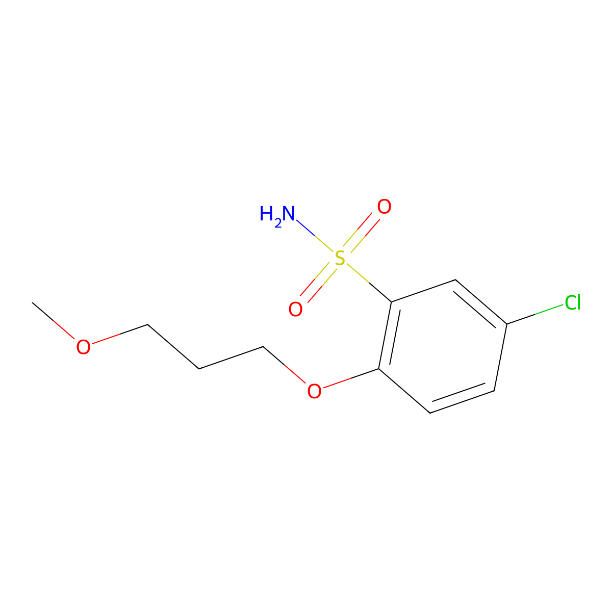 5-Chloro-2-(3-methoxypropoxy)benzene-1-sulfonamide molecular structure, CAS 1338949-05-5