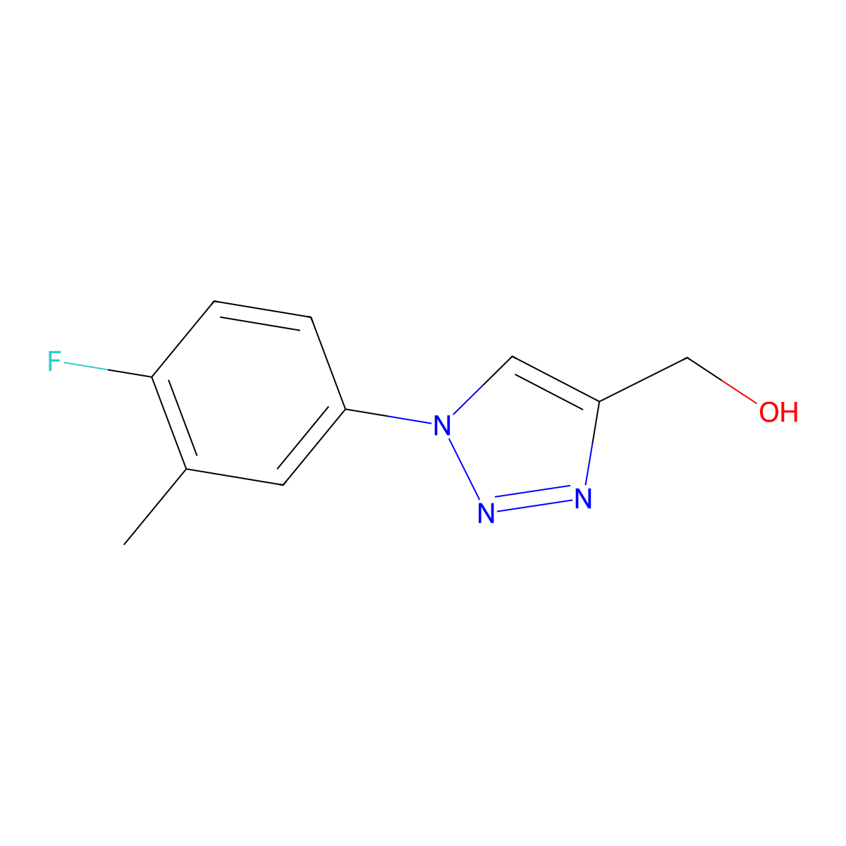 [1-(4-fluoro-3-methylphenyl)-1H-1,2,3-triazol-4-yl]methanol molecular structure, CAS 1338949-33-9