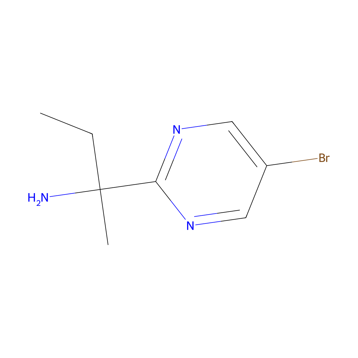 2-(5-Bromopyrimidin-2-yl)butan-2-amine molecular structure, CAS 1338950-64-3
