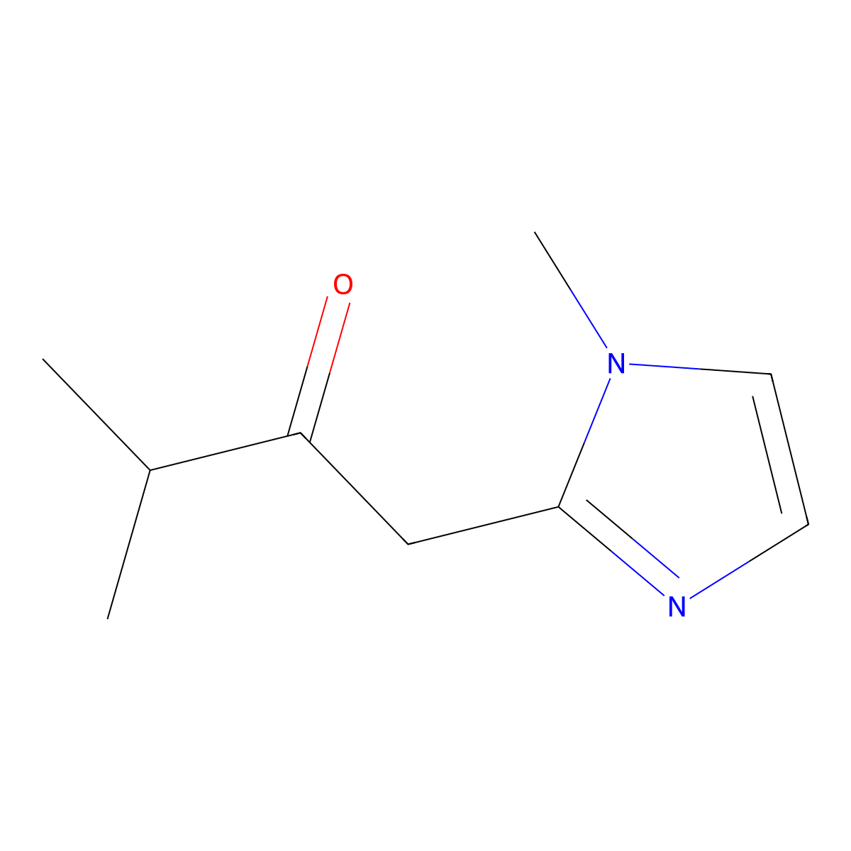 3-methyl-1-(1-methyl-1H-imidazol-2-yl)butan-2-one molecular structure, CAS 1338954-25-8
