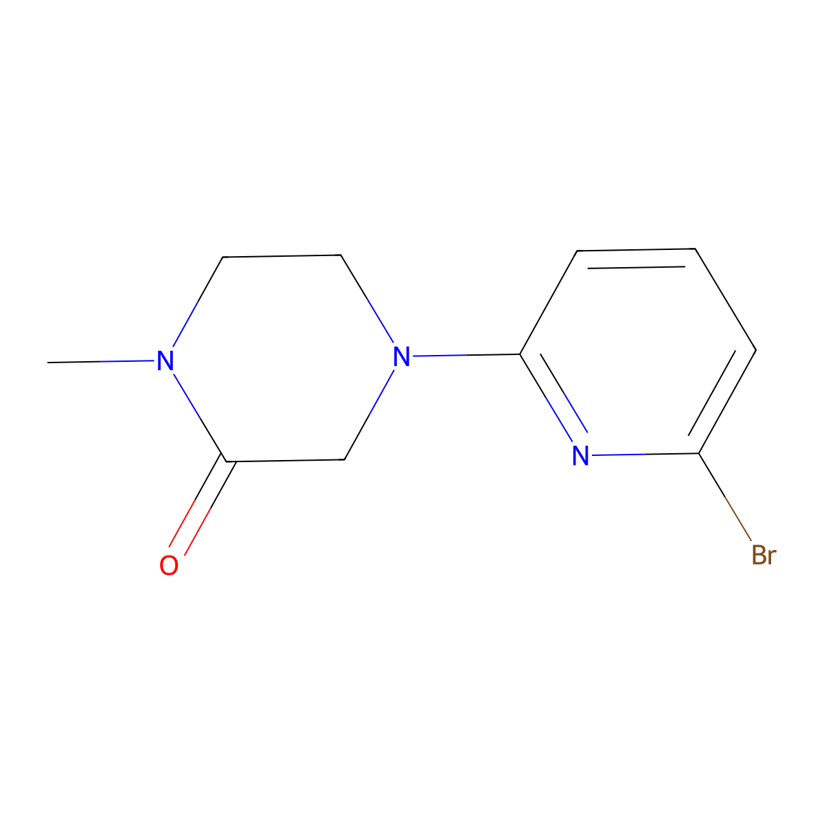 4-(6-Bromopyridin-2-yl)-1-methylpiperazin-2-one molecular structure, CAS 1338954-39-4