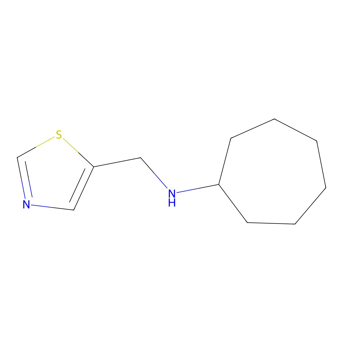 n-(Thiazol-5-ylmethyl)cycloheptanamine molecular structure, CAS 1338954-75-8
