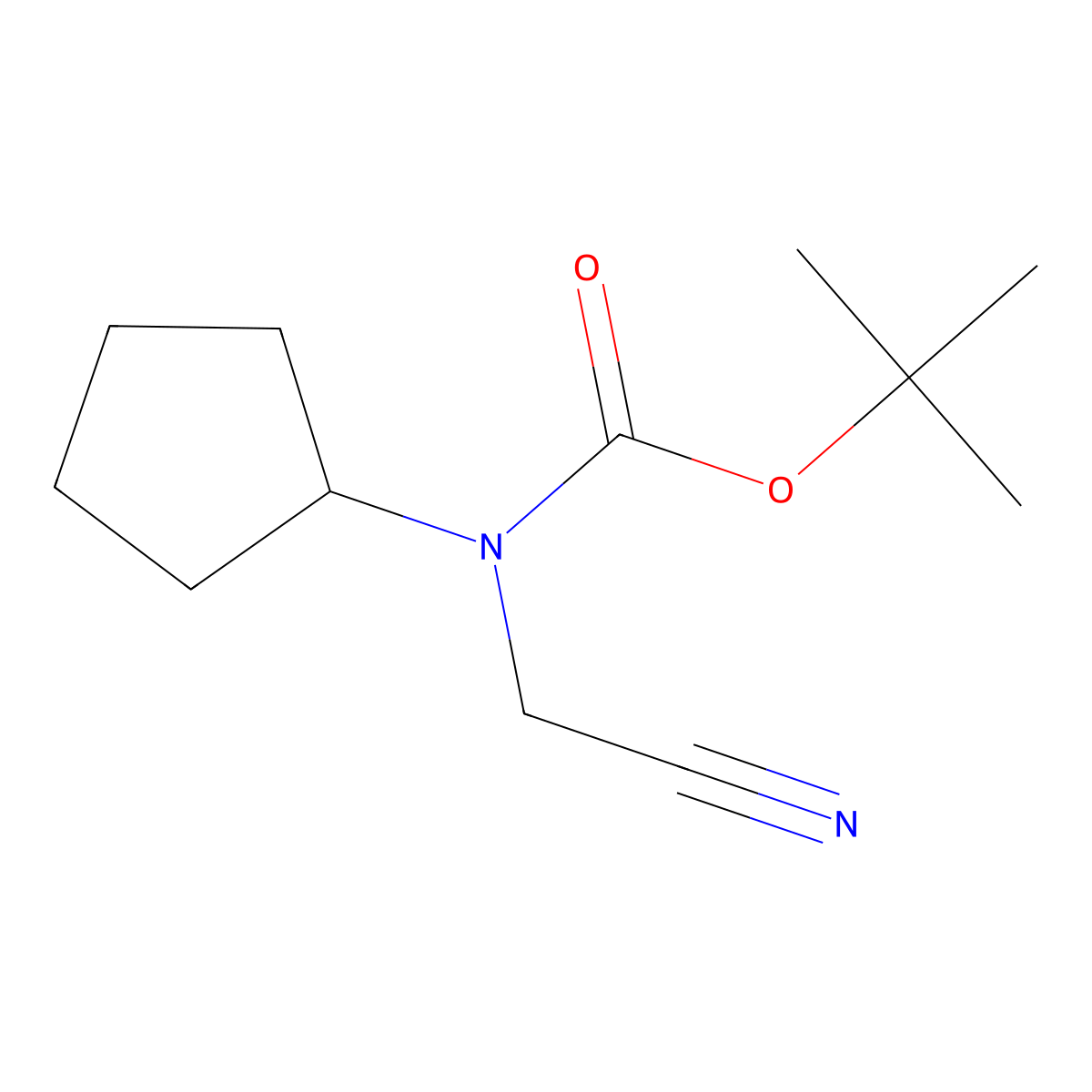 tert-butyl N-(cyanomethyl)-N-cyclopentylcarbamate molecular structure, CAS 1338955-46-6
