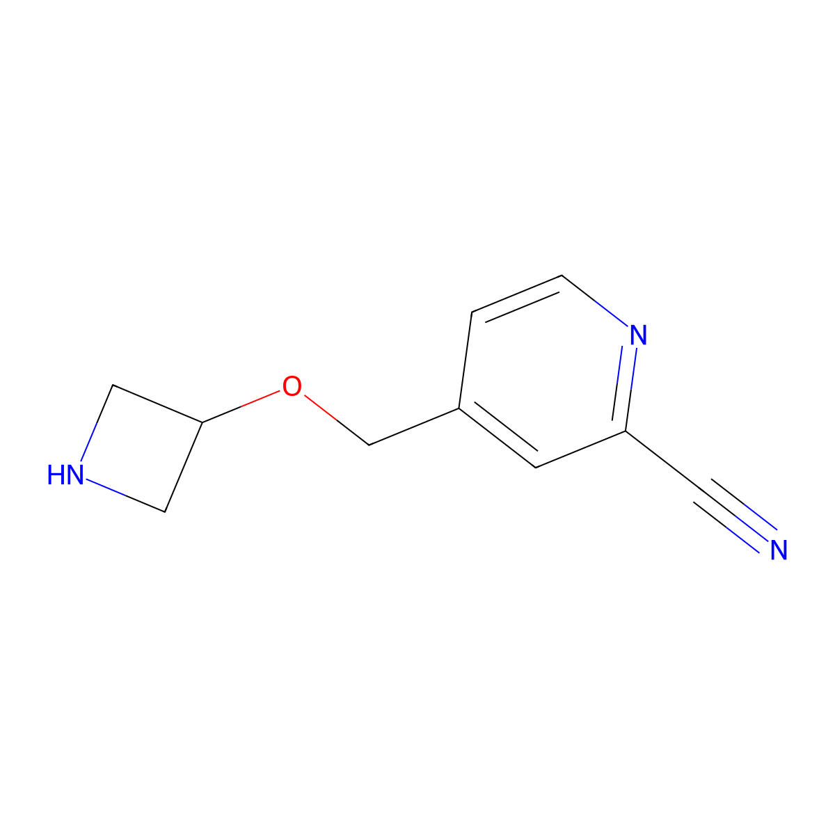 4-[(Azetidin-3-yloxy)methyl]pyridine-2-carbonitrile molecular structure, CAS 1338955-85-3