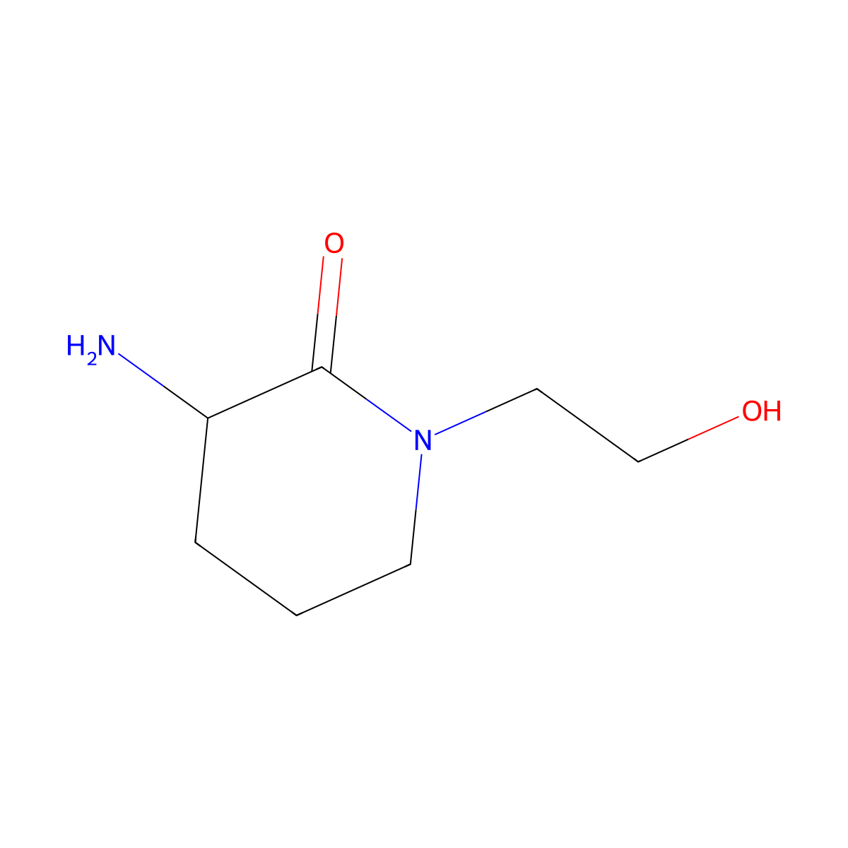 3-Amino-1-(2-hydroxyethyl)piperidin-2-one molecular structure, CAS 1338957-29-1