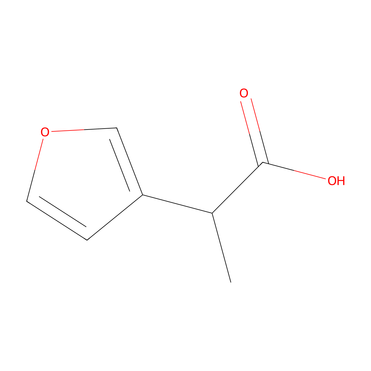 2-(Furan-3-yl)propanoic acid molecular structure, CAS 1338959-45-7