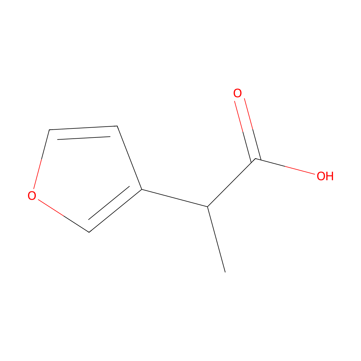 2-(Furan-3-yl)propanoic acid molecular structure, CAS 1338959-45-7