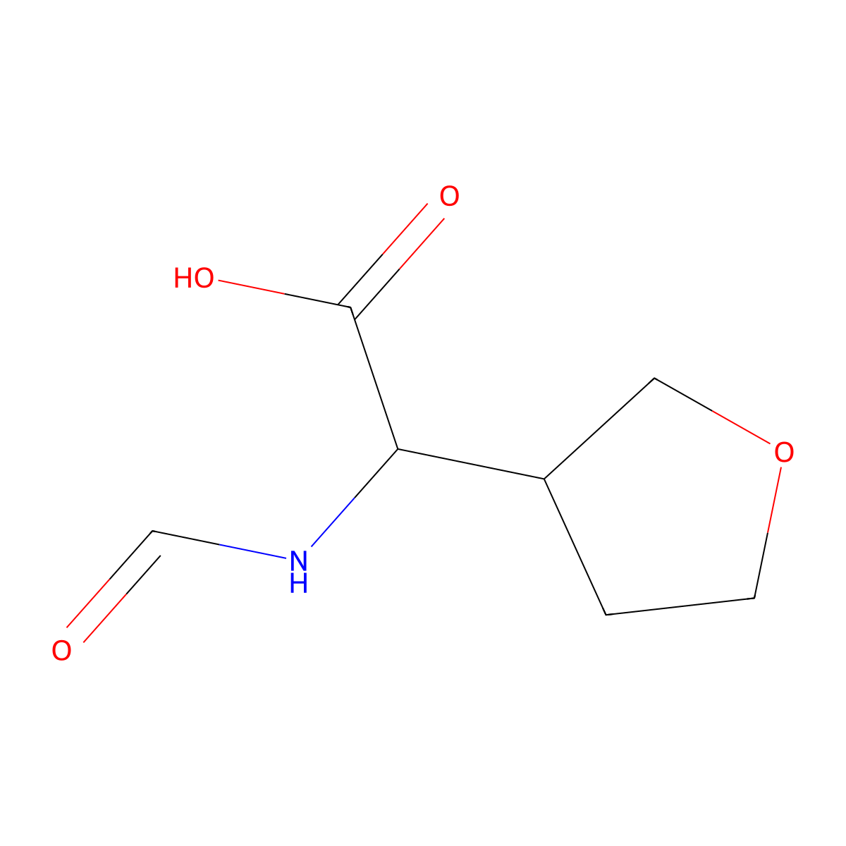2-Formamido-2-(oxolan-3-yl)acetic acid molecular structure, CAS 1338961-47-9