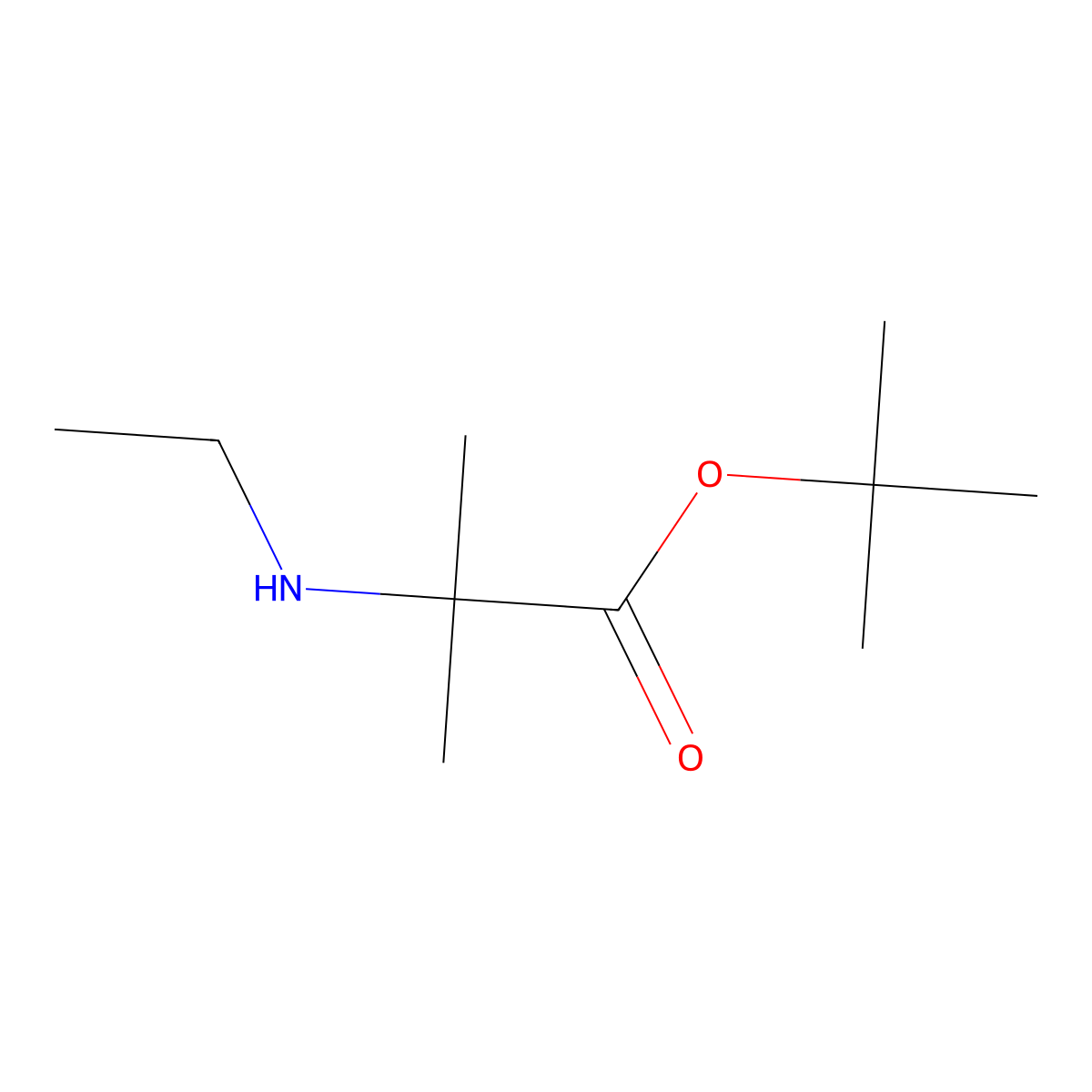 Tert-butyl 2-(ethylamino)-2-methylpropanoate molecular structure, CAS 1338962-06-3