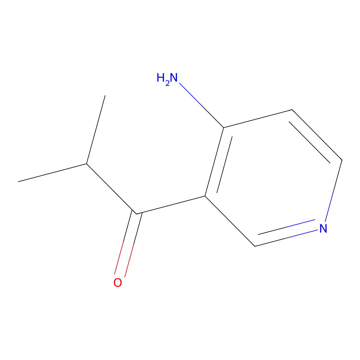 1-(4-Amino-3-pyridinyl)-2-methyl-1-propanone molecular structure, CAS 1338964-76-3