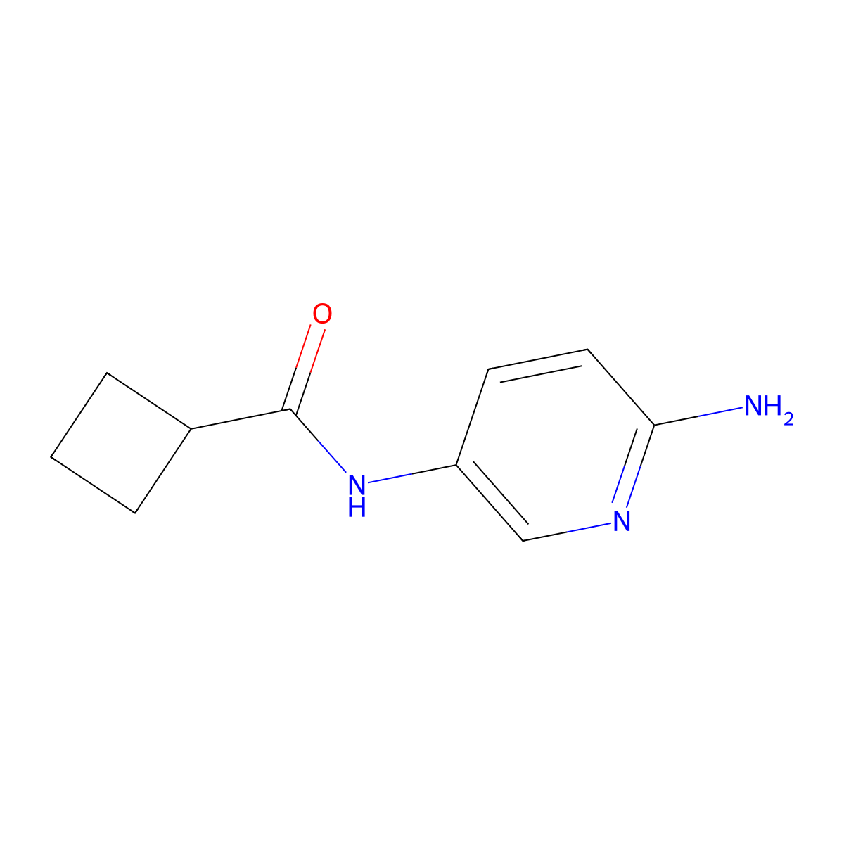 N-(6-aminopyridin-3-yl)cyclobutanecarboxamide molecular structure, CAS 1338967-16-0