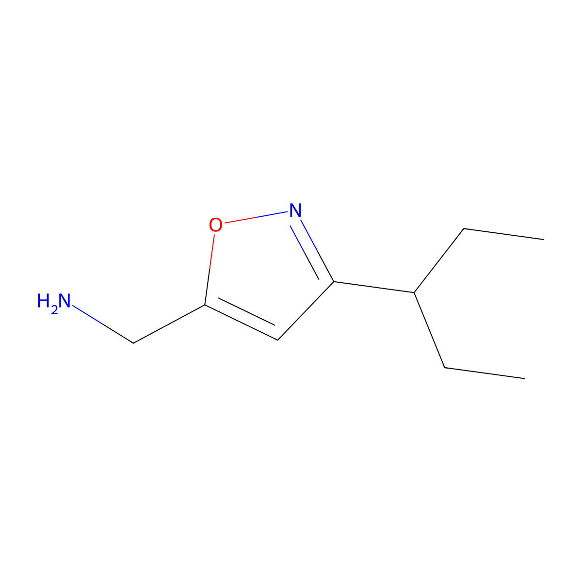 [3-(Pentan-3-yl)-1,2-oxazol-5-yl]methanamine molecular structure, CAS 1338967-86-4