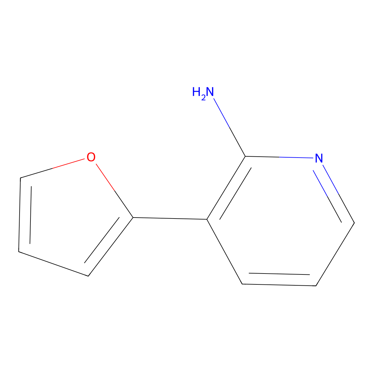 2-Amino-3-(2-furyl)pyridine molecular structure, CAS 1338969-76-8